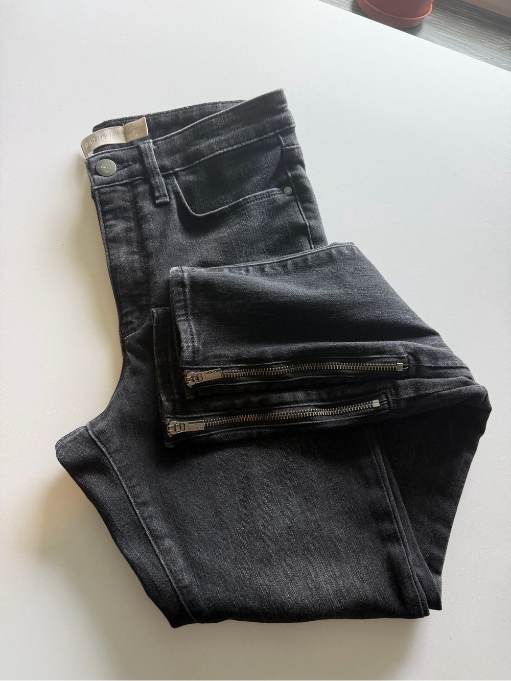 Athleta Black Skinny Jeans with Ankle Zippers